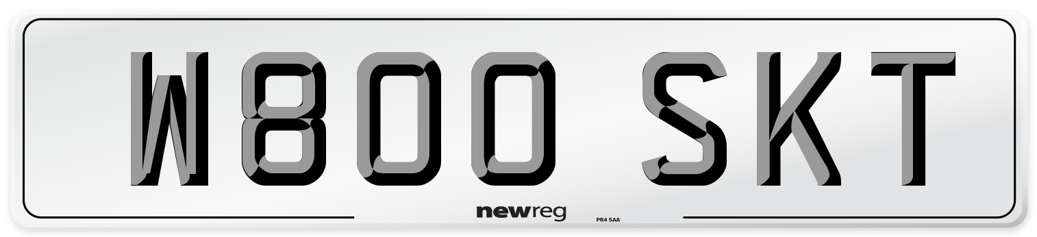 W800 SKT Number Plate from New Reg